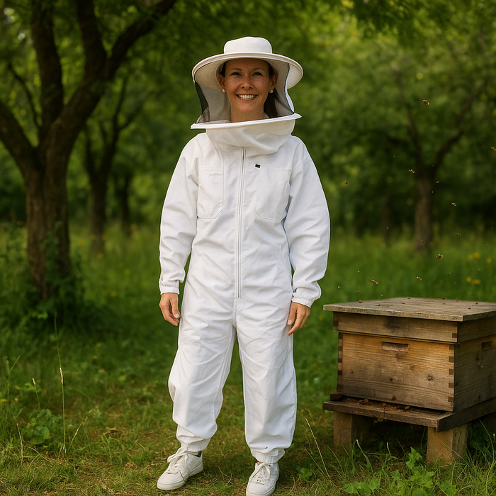 Shrunk Poly Cotton Beekeeping Suit With Round Hat Veil