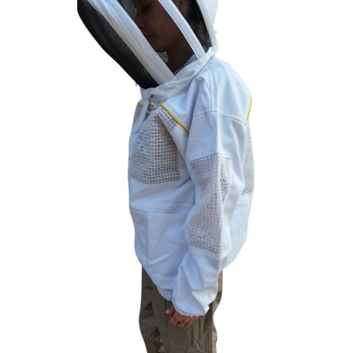 Poly Cotton Semi Ventilated Beekeeping Jacket With Fencing Veil