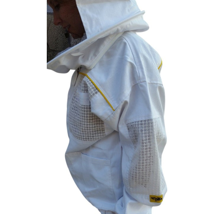 Poly Cotton Semi Ventilated Beekeeping Jacket With Round Hat Veil