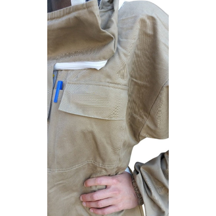 Khaki Poly Cotton Beekeeping Suit With Round Hat