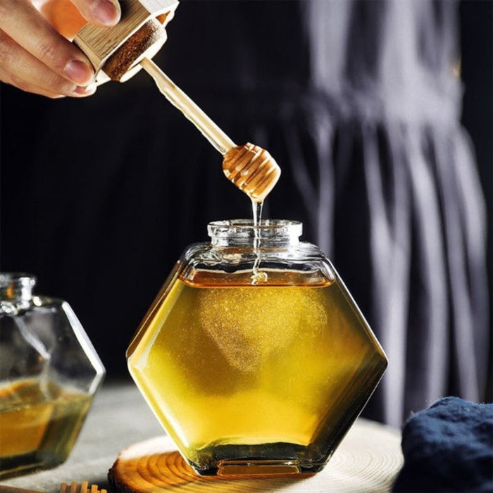 220 ML Glass Honey Jars With Wooden Spoon