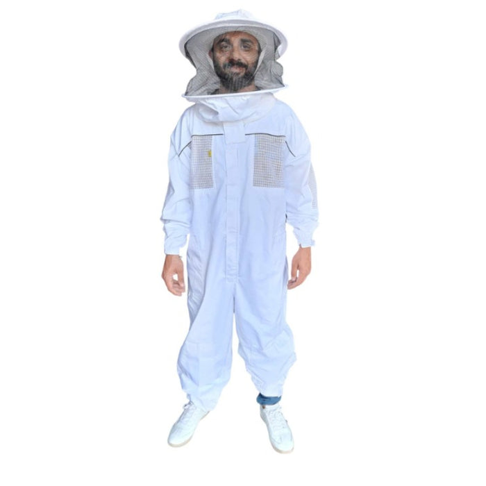 Coloured Ventilated Beekeeping Suit Two Veils Round Hat