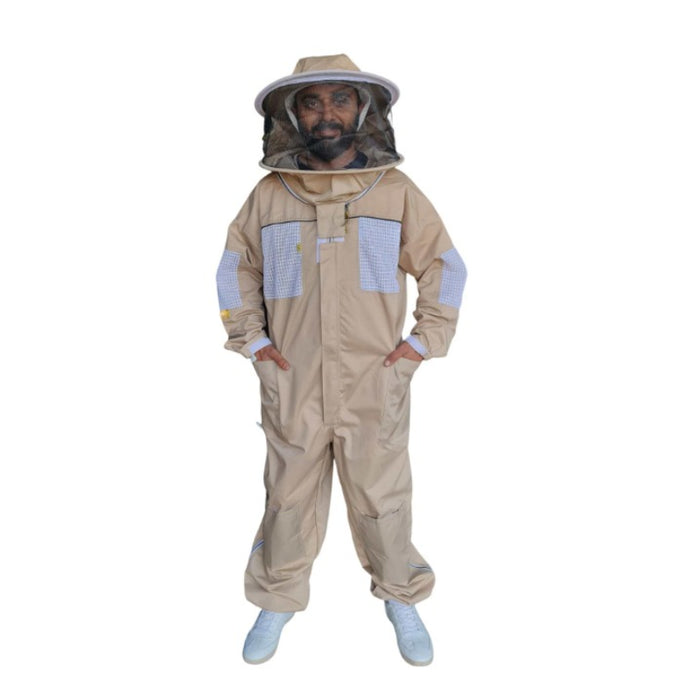 Coloured Ventilated Beekeeping Suit Two Veils Round Hat