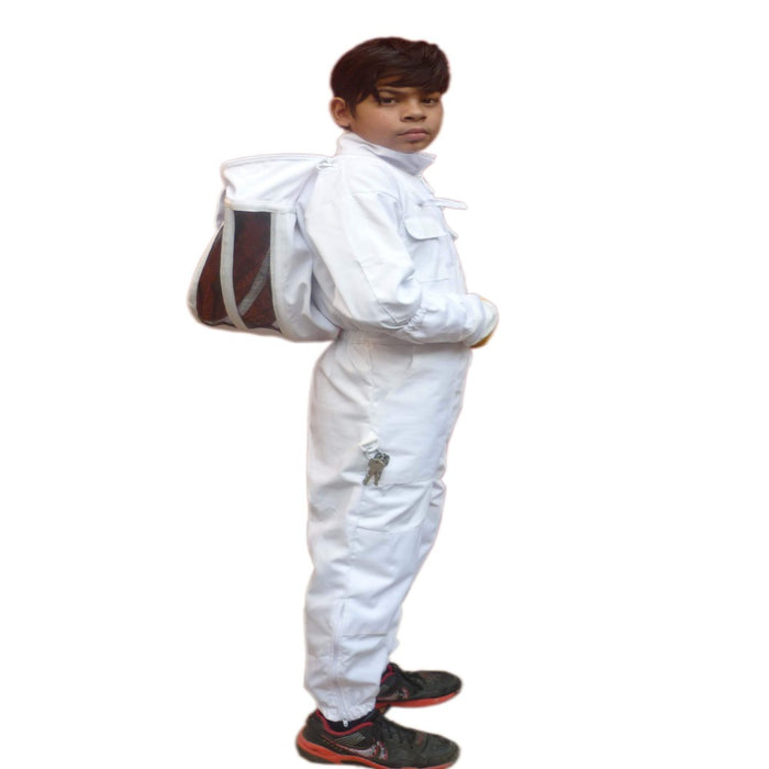 White Poly Beekeeping Suits With Round Hat
