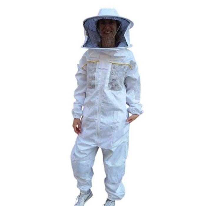 Poly Cotton Semi Ventilated Beekeeping Suit With Round Brim Hat