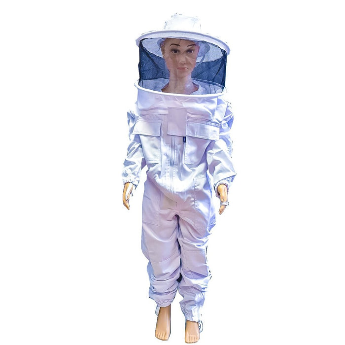 White Poly Beekeeping Suits With Round Hat