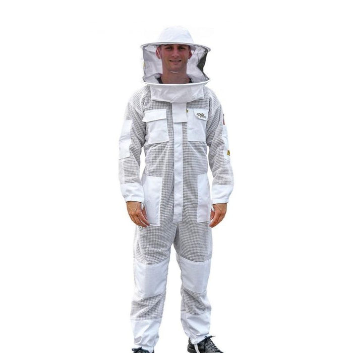 3 Layer Mesh Ventilated Beekeeping Suit With Round Brim Hat