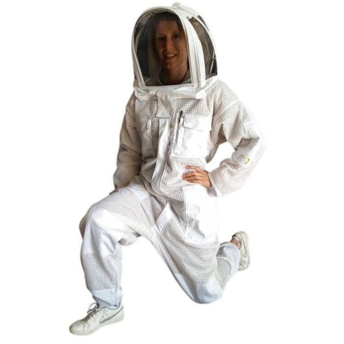 3-Layer Mesh Ventilated Beekeeping Suit With Fencing Veil