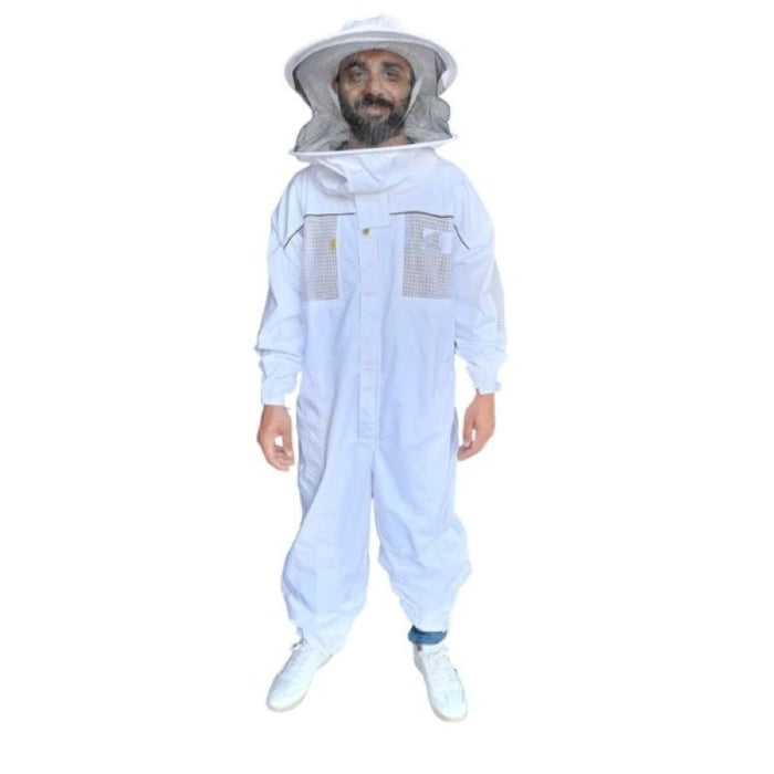 Coloured Ventilated Beekeeping Suit With Two Veils Round Hat & Fencing