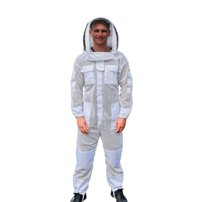 3-Layer Mesh Ventilated Beekeeping Suit With Fencing Veil