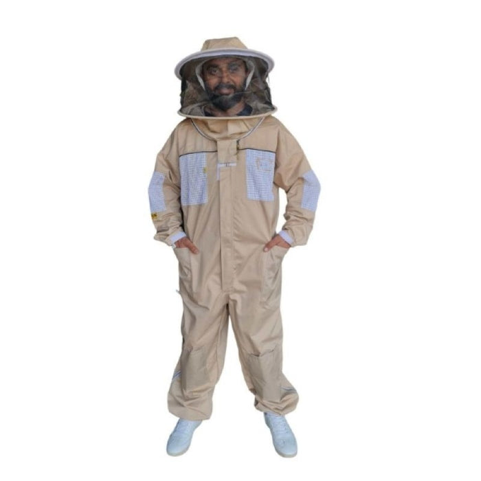 Coloured Ventilated Beekeeping Suit With Two Veils Round Hat & Fencing