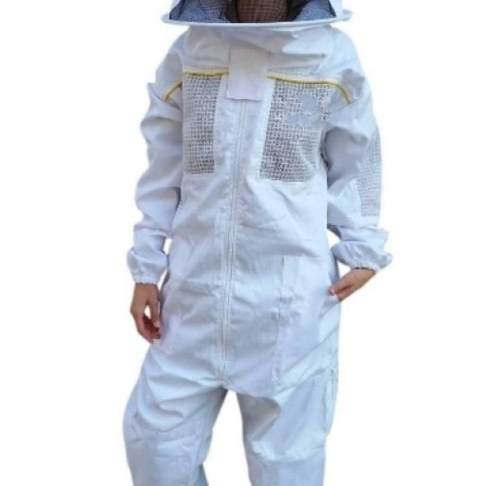 Poly Cotton Semi Ventilated Beekeeping Suit With Round Brim Hat